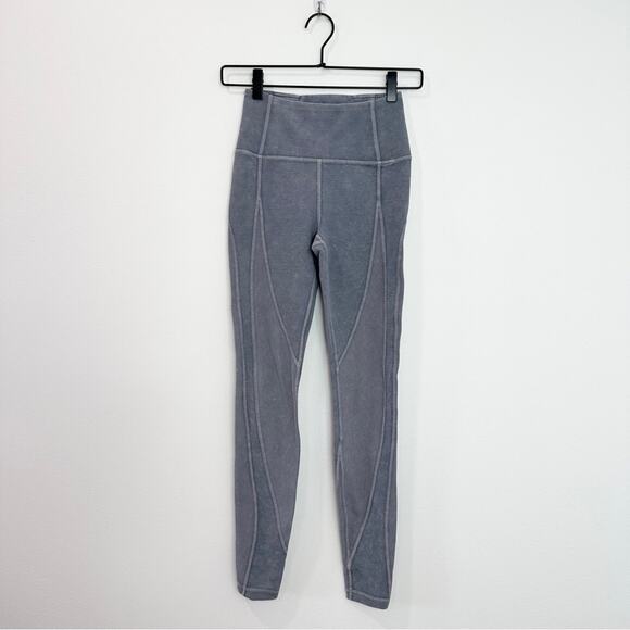 Lululemon Wunder Under High-Rise Tight Snow Washed Ribbed 28" Washed Luna size 2 - Picture 2 of 8